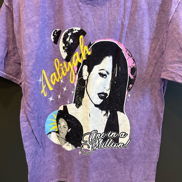 Aaliyah Graphic Shirt | Washed Purple | Medium | NWOT - Picture 2 of 4